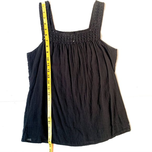old navy black sleeveless tank top square neck - Picture 5 of 7